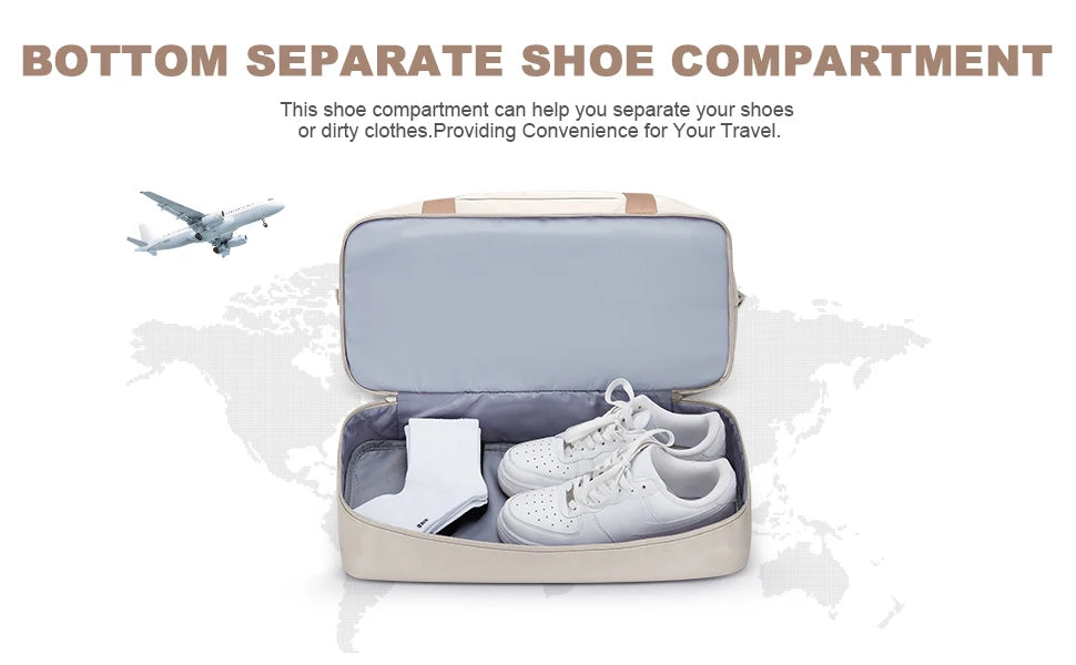 Likros Duffel Bag Travel Bag with Shoes Compartment, Gym Tote Bags, Shoulder Weekender Overnight Bag for Women Luggage Hangbag