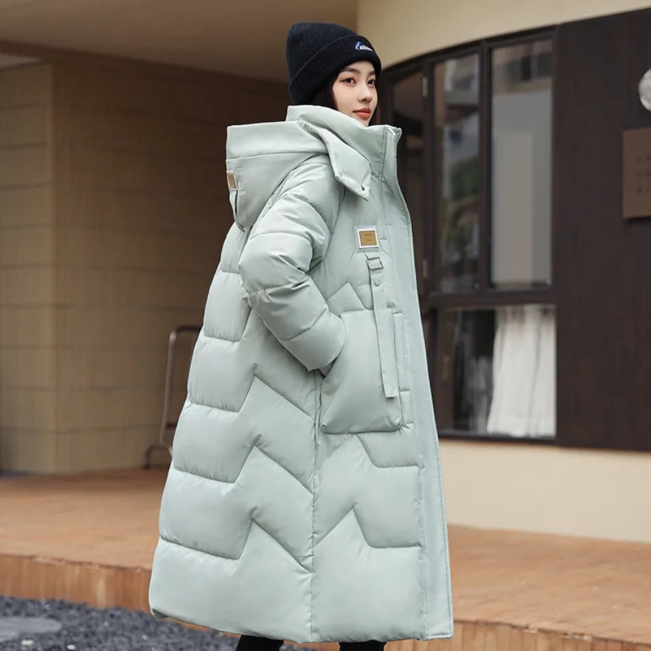 Long Winter Jacket New Coat Women Down Cotton Jackets Warm Hooded Parkas Outwear Female Thick Cold Snow Wear Coats Puffer Jacket