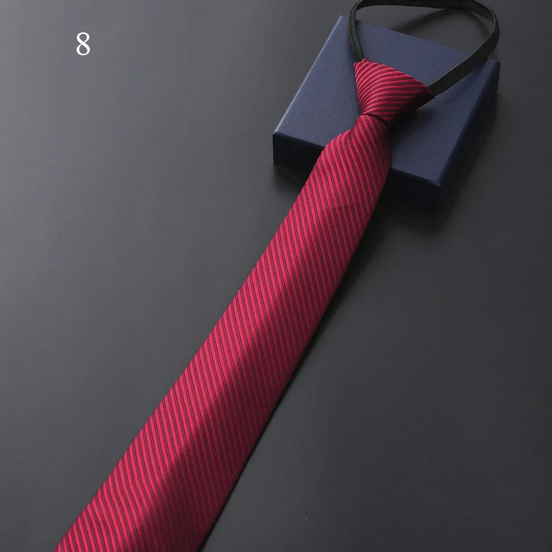 Lazy Zipper Jacquard Men's Tie Business Formal Wear Black Cravat Necktie Accessory Wedding Party Gift Fashion Daily Wear 48x8CM