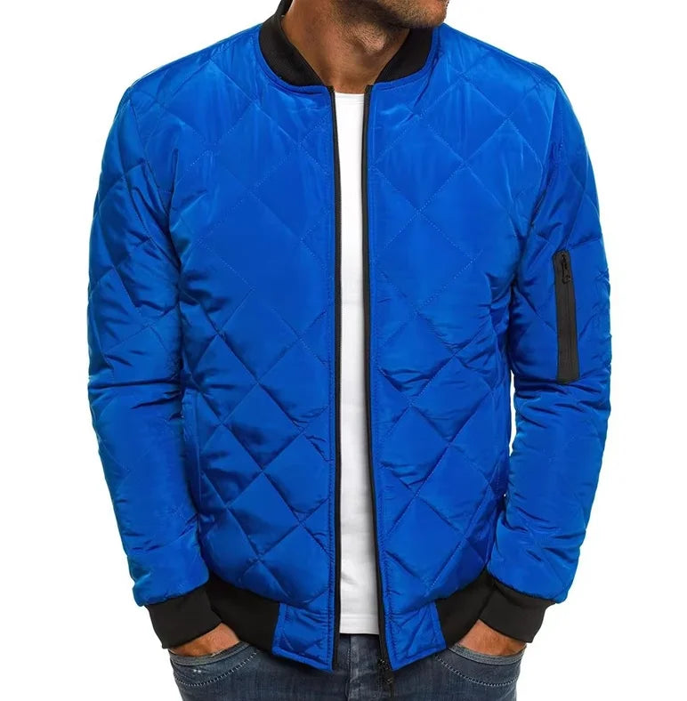 Winter New Jacket Men's Baseball Collar Mesh Pressed Lightweight  Jacket Vintage Flight Casual Long Sleeve