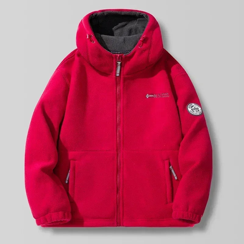 Men's Winter Jacket 2023 New Boxing mountain Fleece Hoodie Jackets Women's Fall Fashion Lamb Wool Long Sleeve Warm Coat For Men
