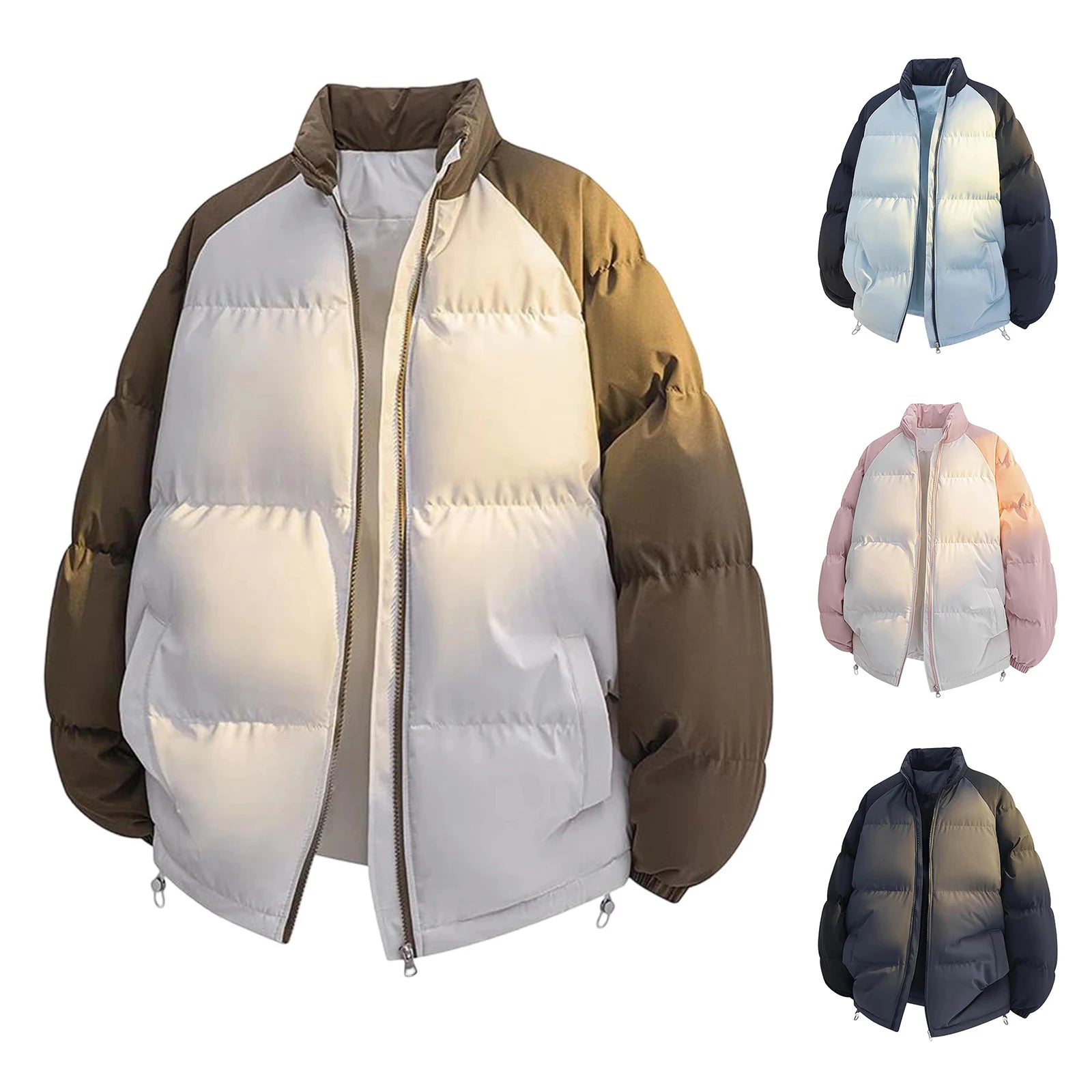 Men's Winter Cotton-padded Jacket,Outdoor Waterproof & Windproof Down Coat, Thickened Warm Casual Cotton-padded Outerwear