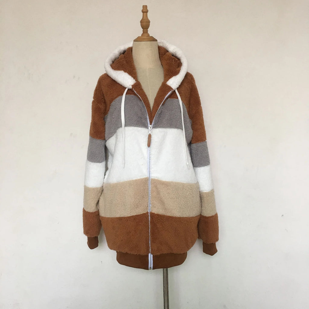 2025 Women's Warm Coats Jackets for Autumn Winter Long Jacket Warm Thick Fleece Faux Fur Coat Plush Teddy Woman Fur Coat Female