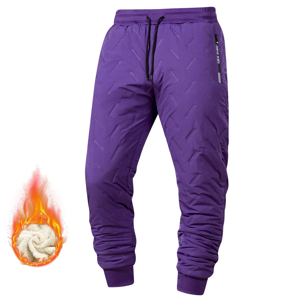 Winter Sweatwear Men's Plush Thick Fleece Sweatpant Lambswool Thermal Trousers Casual Pants Waterproof Windproof Warm Pants