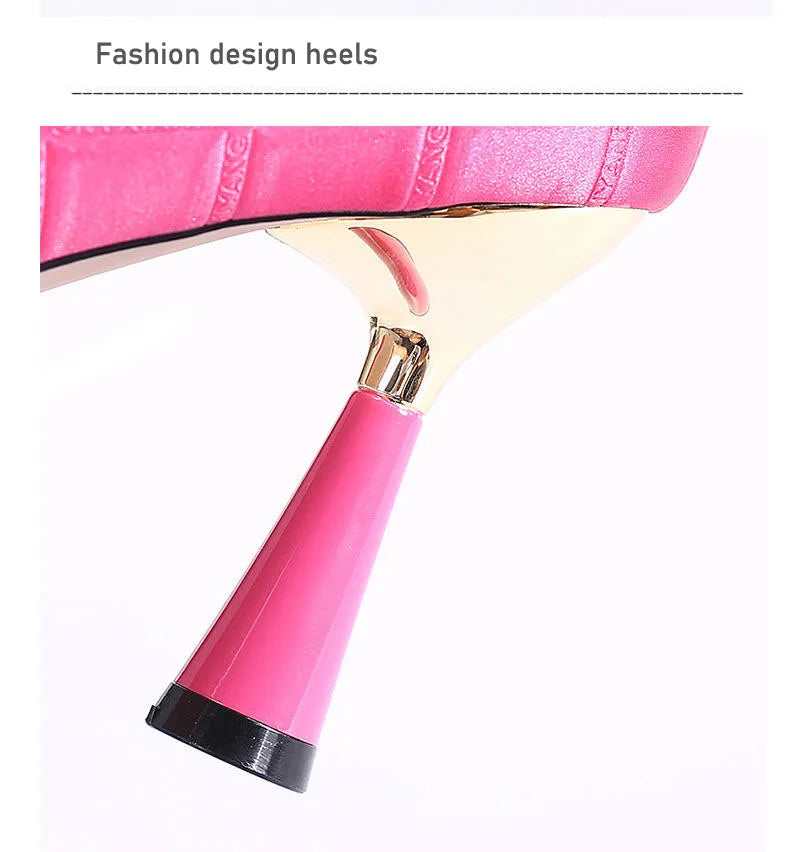 2025 New Woman Pink Pumps Luxury Designer Metal Pointed Stiletto Shallow Mouth Single Shoes High Heels Women Green Party Shoes