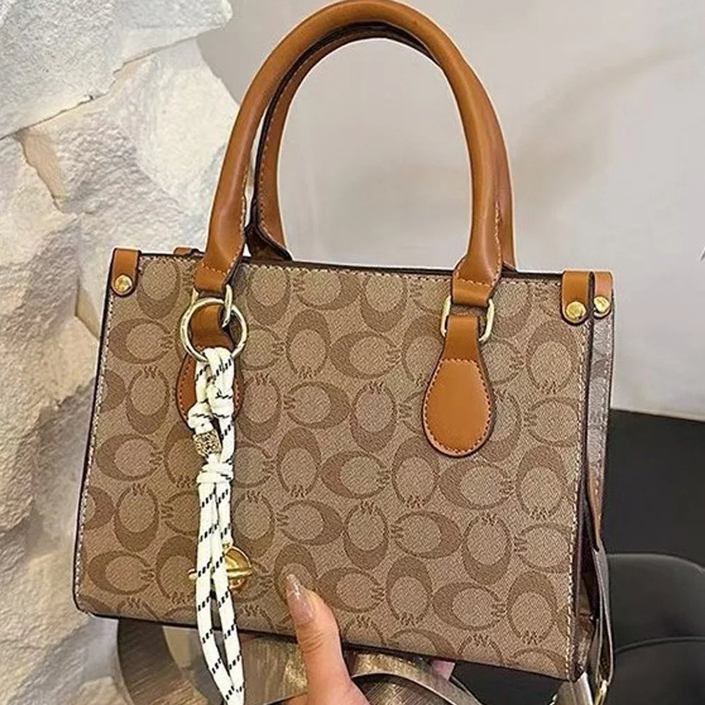 New 2025 Fashion Versatile Women's Bag with Large Capacity and High Quality, Retro Vintage Flower Handheld Tote Bag