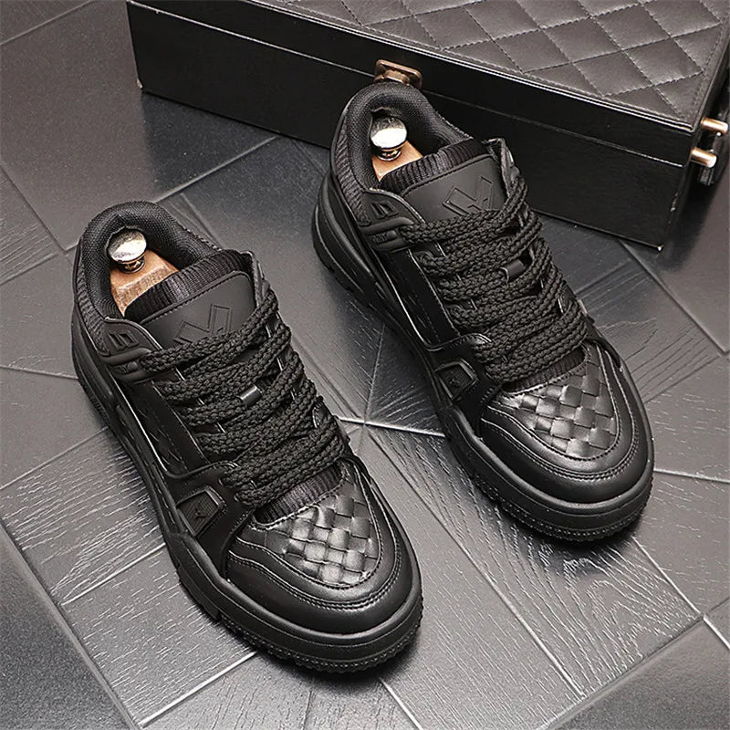 England Style Dress Wedding Party Shoes Fashion Designer Non-slip Leather Breathable Casual Business Men Sneakers T80