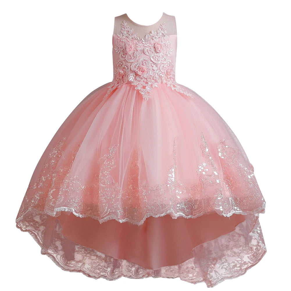 A train skirt Girl'S Sleeveless dresses  Tails Show dress Princess dress