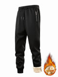 Winter Sweatwear Men Plush Thick Fleece Sweatpant Lambswool Thermal Trousers Casual Pants  Warm Sports fitness Pants