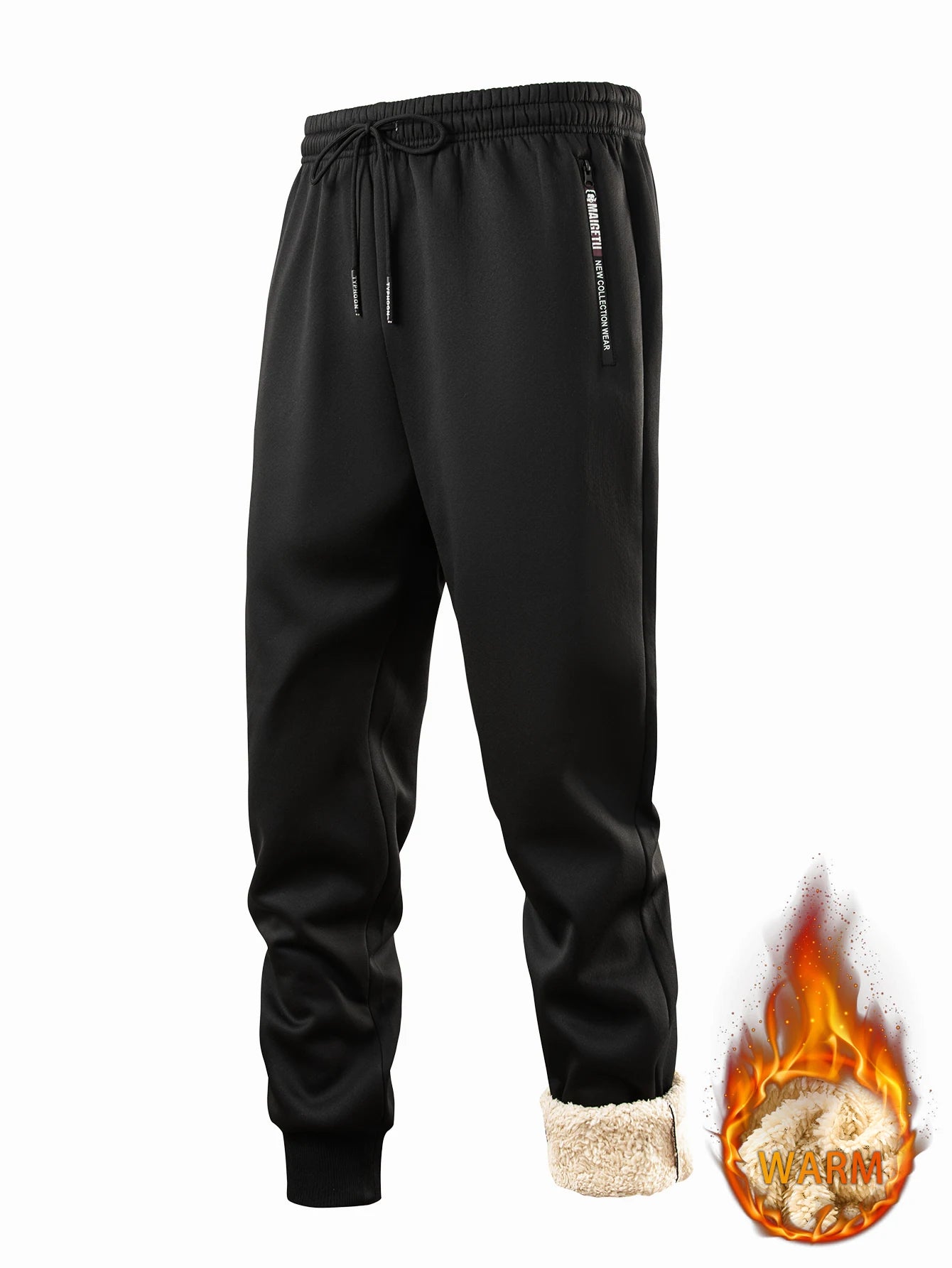 Winter Sweatwear Men Plush Thick Fleece Sweatpant Lambswool Thermal Trousers Casual Pants  Warm Sports fitness Pants