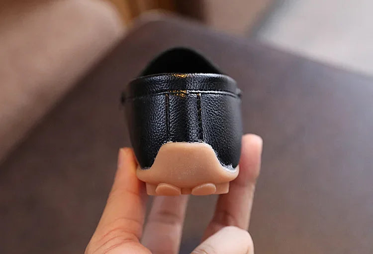 2025 Boys' Slip-On Oxford Loafers Spring Autumn Soft PU Leather Toddler Shoes Black White School Uniform Shoes for Kids