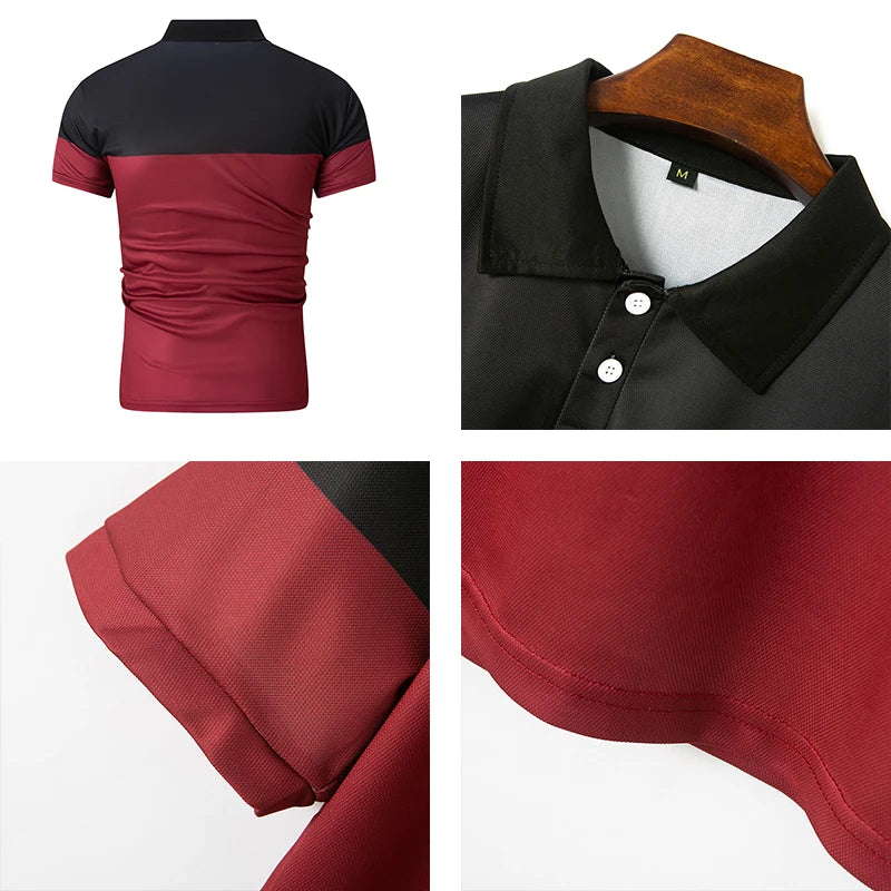 Summer Men's Short sleeved Polo Shirt Business Casual Collar T-shirt Plus Size Breathable Top European and American Plus size