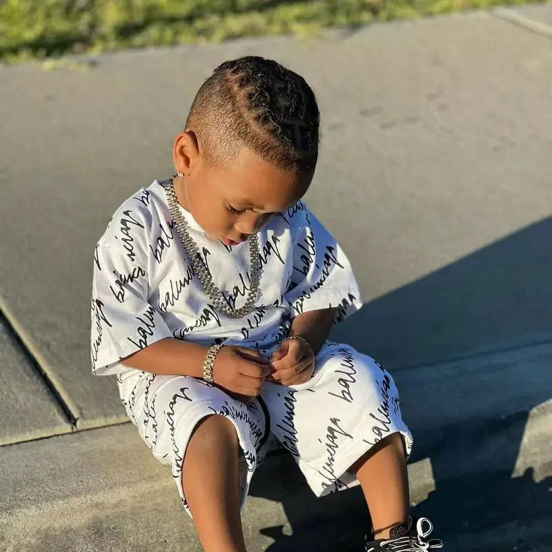 1-6Years Baby Boy Clothes Summer Short Sleeve T-shirt+Shorts Pants 2pcs/sets Toddler Kids Boys Casual Clothing Suits Loose 2023