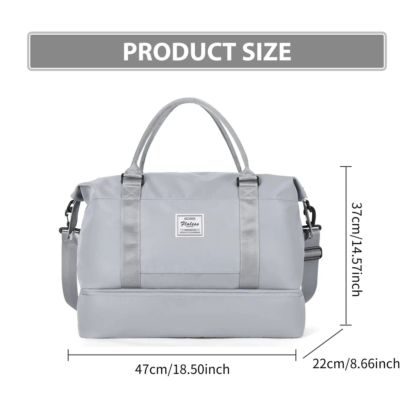 Likros Duffel Bag Travel Bag with Shoes Compartment, Gym Tote Bags, Shoulder Weekender Overnight Bag for Women Luggage Hangbag
