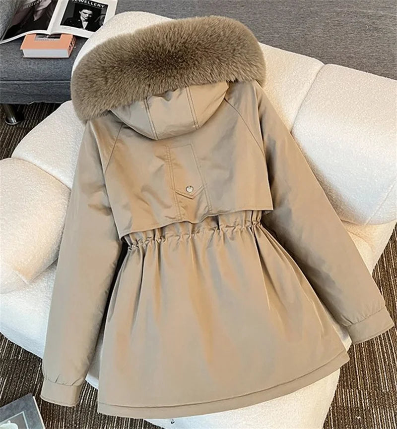 Winter Parkas Jacket Women 2025 New Fashion Korean Loose Hooded Thick Warm Casual Cotton Padded Coat Female Overcoat Casual Tops
