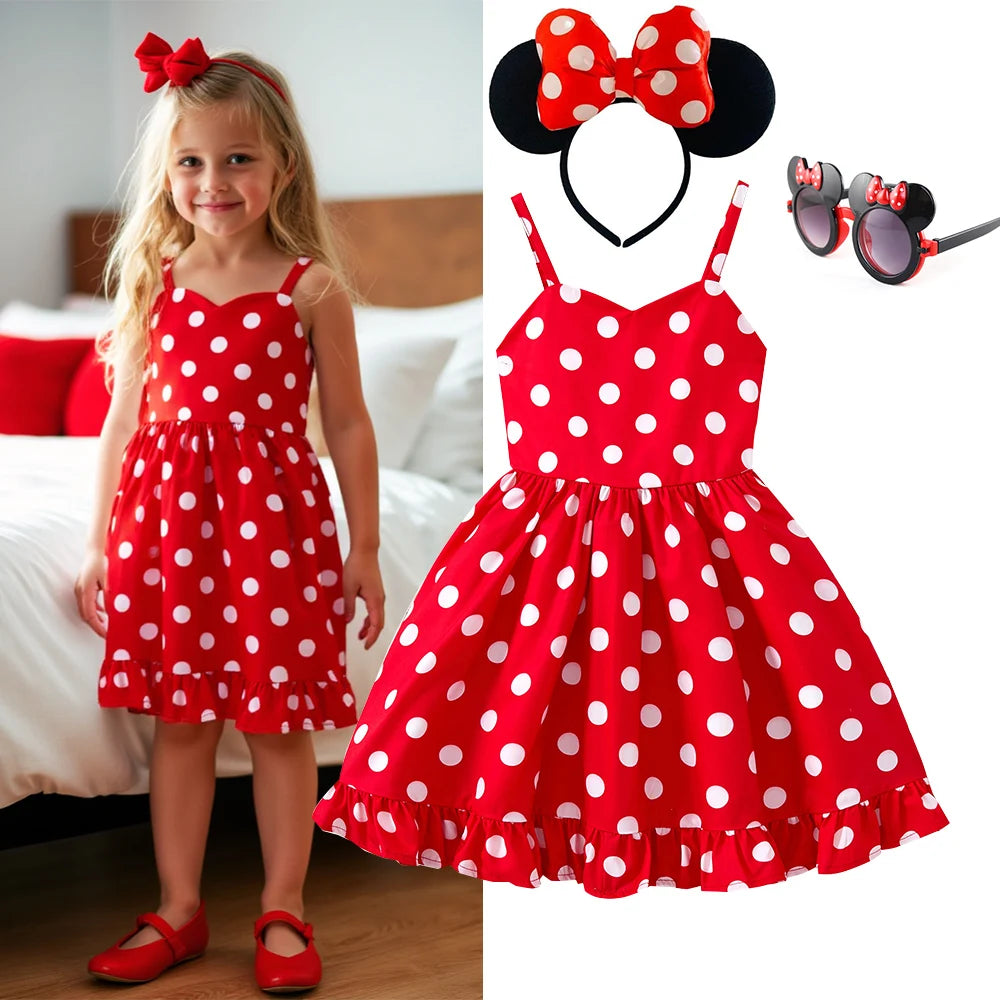 Sweet Girl Summer Full Printed Dress Daily Casual Vacation Beach Clothing 2-10Y Children Outfits Fashion Style Birthday Dress