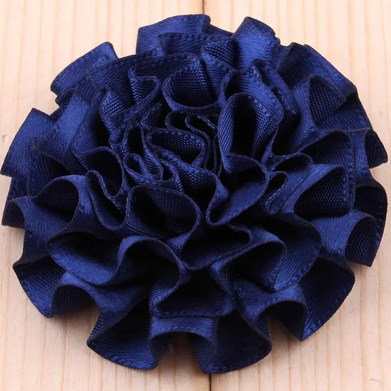 10PCS 5.5CM  Satin Artificial Lace Fabric Wedding Dress  Chiffon Flowers Bride Clothes Headwear Decoration