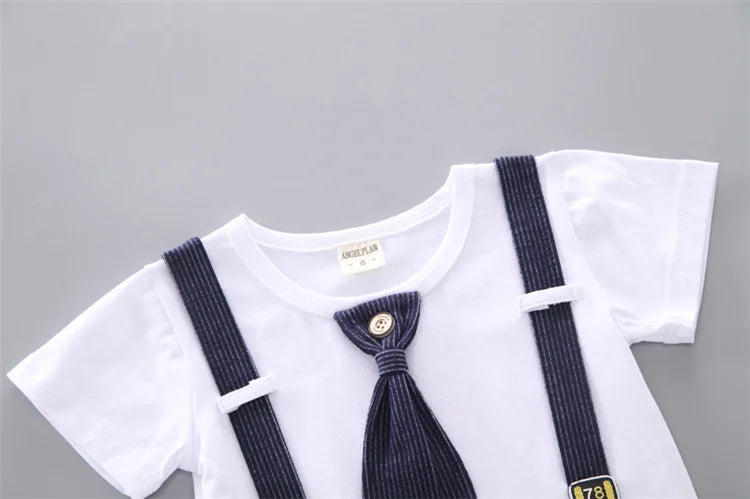 Summer Baby boys Clothing Suits Handsome Fashion Children's girls Short-Sleeved  + Shorts Clothes 2 pcs Set