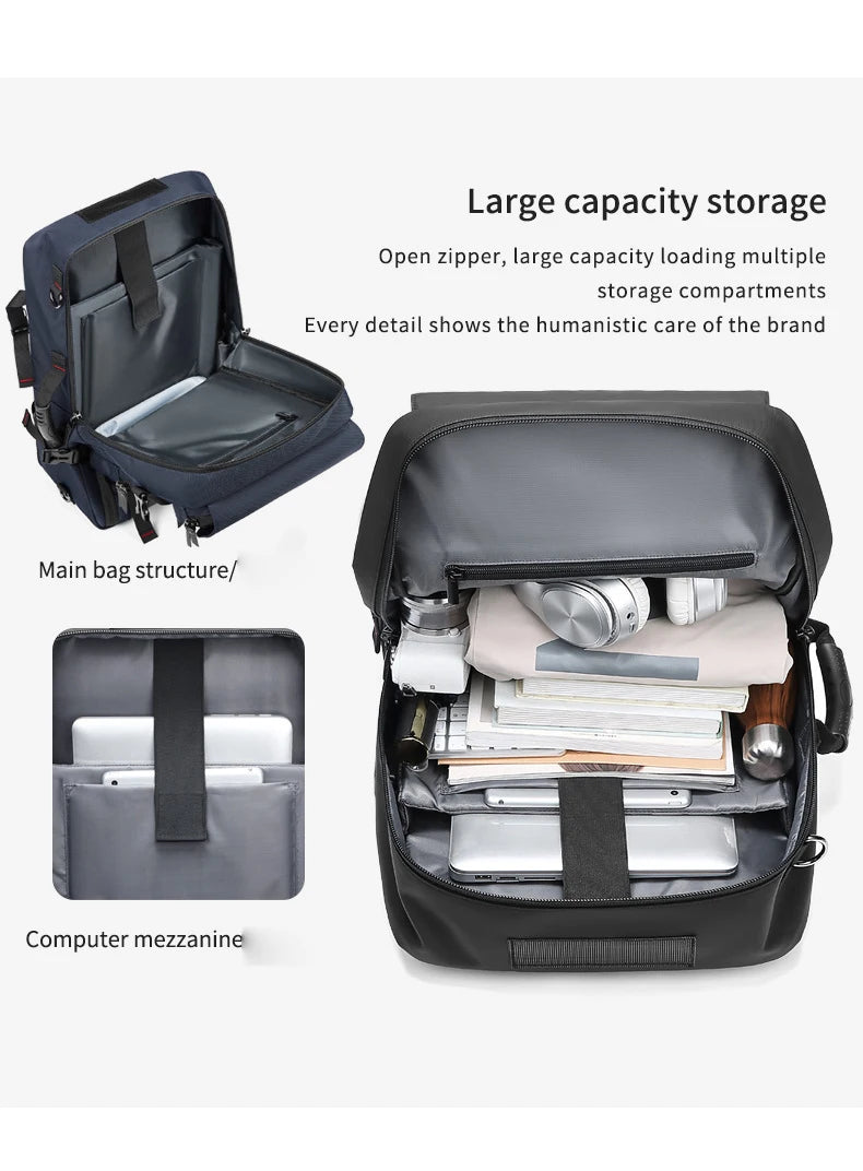 Men Travel backpack waterproof 17 inch Business Laptop Backpack with Separate Shoe Bag USB charging 50L outdoors Hiking Backpack