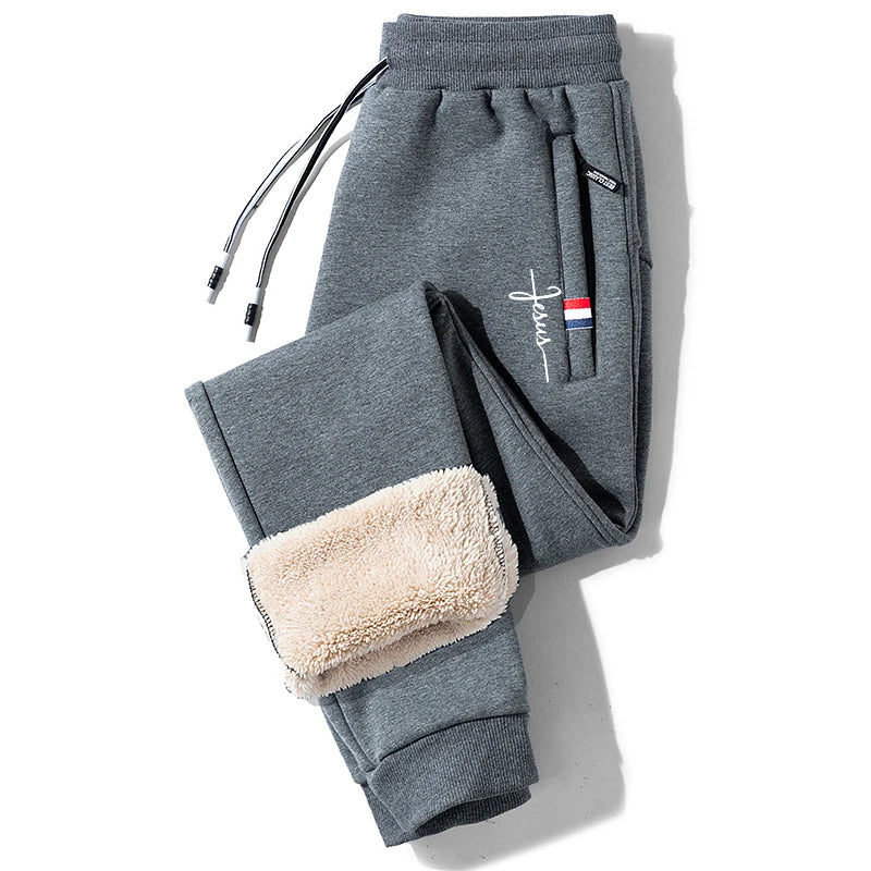 Winter Warm Pants Men's Thick Thermal Trousers Men Fitness Jogging Drawstring Pants Male Sweatpants M-5Xl