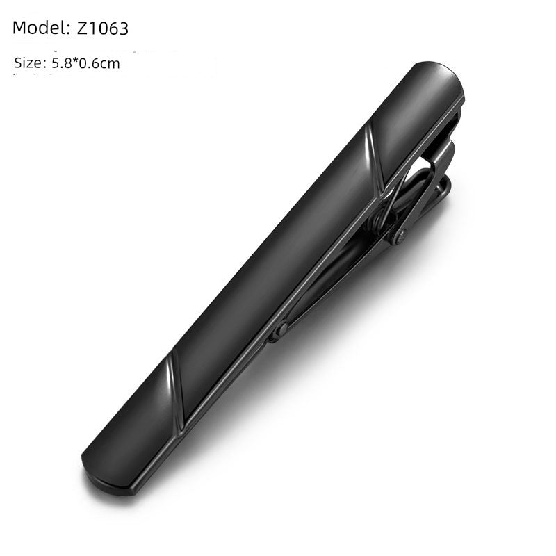 Tie Clip Male Minimalist Silver Fashion Formal Wear All-Match Tie Clip Sub Neckline Clip Laser Sculpture Laser Company Logo