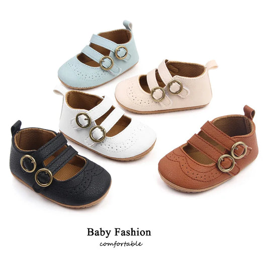 Baby Leather Shoe 2025Summer New Shallow Mouth Princess Shoe 0-12M Babys Shoes Soft Sole Anti Slip Baby Walking Shoes  Tennis