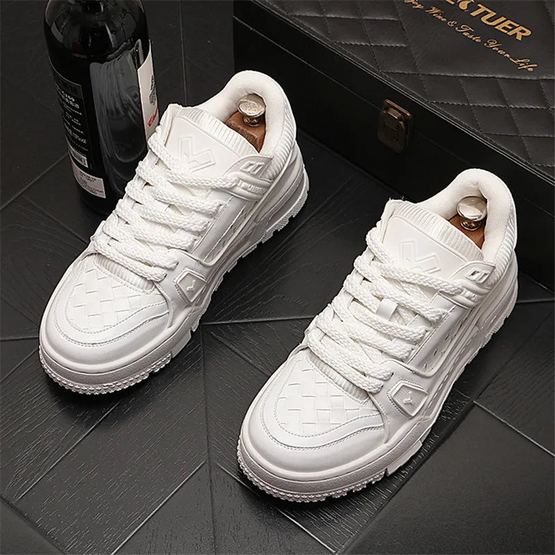 England Style Dress Wedding Party Shoes Fashion Designer Non-slip Leather Breathable Casual Business Men Sneakers T80