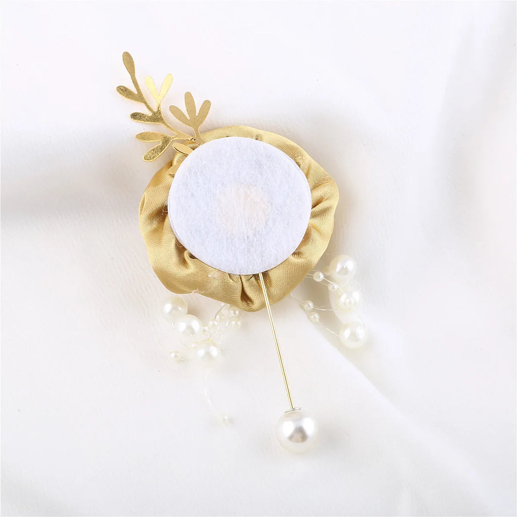 Gold Artifical Rose Flowers Bridesmaid Marriage Groomsman Boutonniere for Wedding Accessories