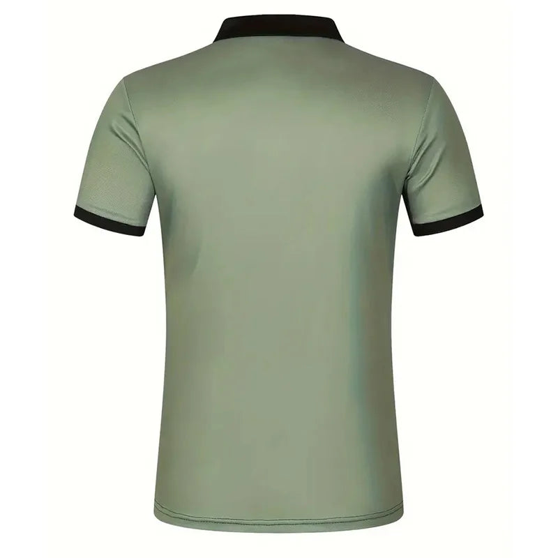 Summer Men's Short sleeved Polo Shirt Business Casual Collar T-shirt Plus Size Breathable Top European and American Plus size