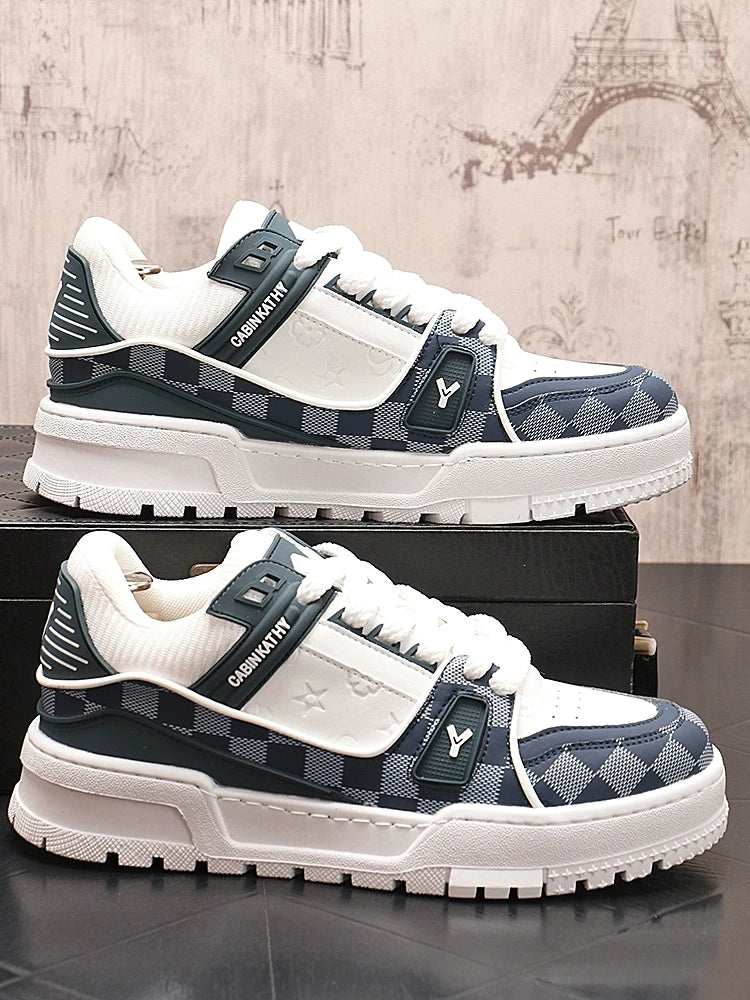 2025 New Men Outdoor Flat Classic Blue Sports Shoes Lace Up Skateboard Board Shoe Walking White Leisure Running Sneakers