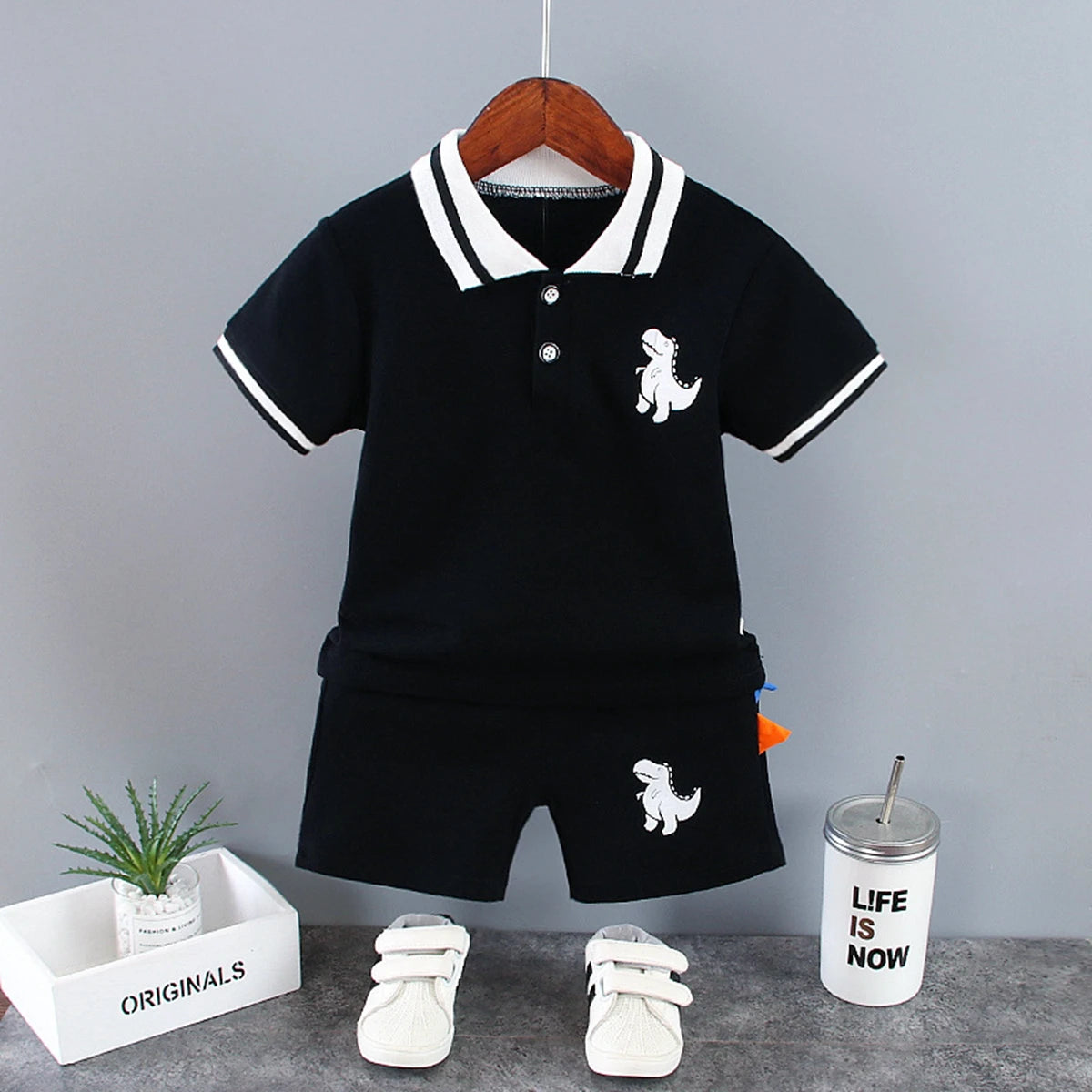 New Baby Boy Clothes Suits Summer Baby Clothes Set Print Dinosaur T-shirts+Pant 2pcs/Suit Infant Outfits Kids Girls Clothes Sets