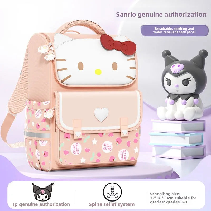 Cute Sanrio cartoon My Melody Kuromi Hello Kitty backpack Student large capacity spine protection and burden reduction backpack
