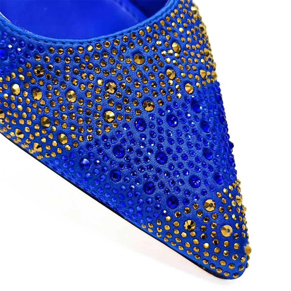 Venus Chan 2024 Hot Selling INS Pointed-Toe Luxury Style High Heels Sandal With Bag Set in Gold Color For Wedding Party Women