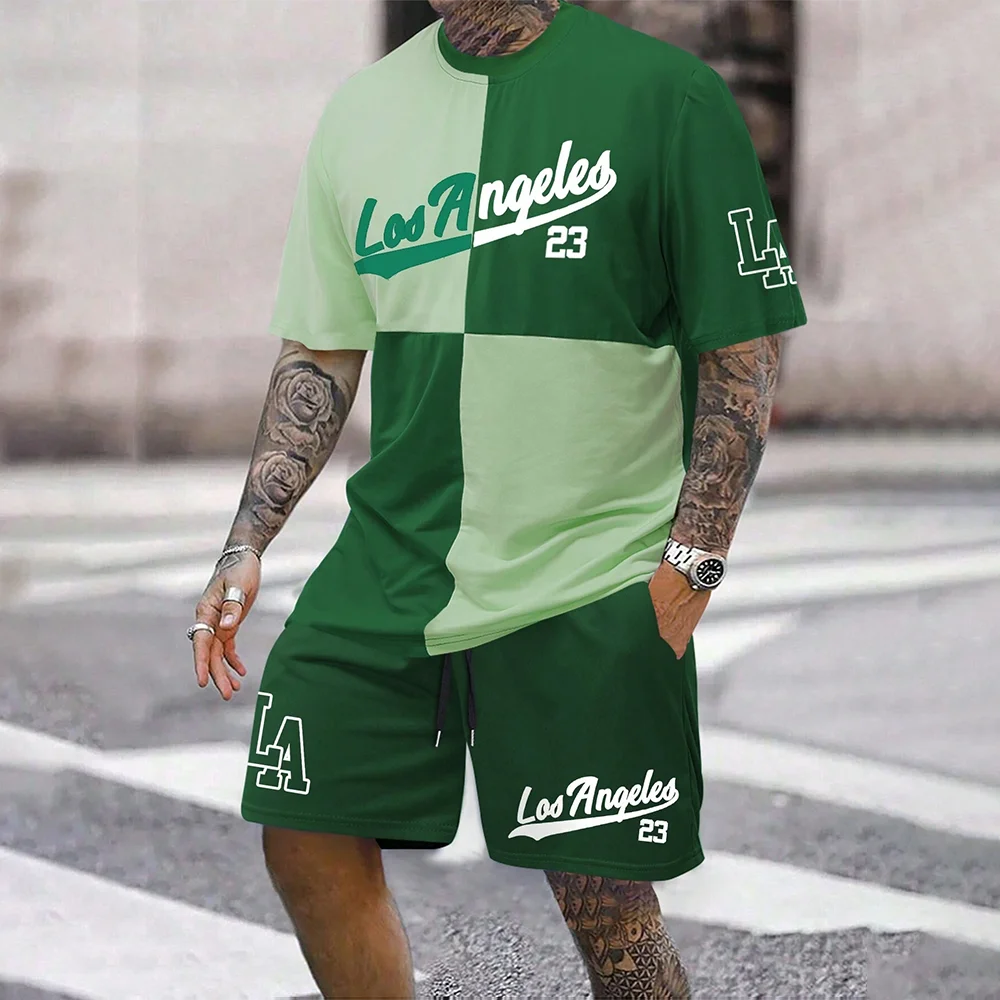 2024 New Fashion  3D Printed Men's Suit Oversized Clothing Short Sleeve Shorts Suit Men's Sportswear Summer Casual Suit
