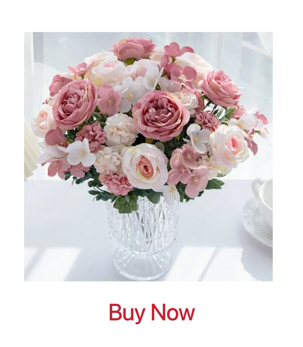 Fake Silk Peony Vases for Home Decor Christmas Garland Wedding Party Living Room Bouquet Decoration Accessory Artificial Flowers
