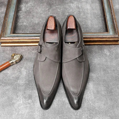 Luxury Suede Men Dress Shoes Cowhide Leather 2024 Autumn New British Trend Designer Handmade Business Social Loafers No Laces