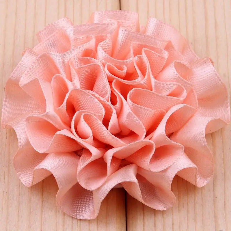 10PCS 5.5CM  Satin Artificial Lace Fabric Wedding Dress  Chiffon Flowers Bride Clothes Headwear Decoration