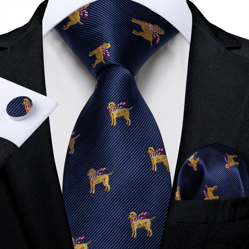 Royal Blue Paisley Plaid Striped Men tie Set with Handkerchief Cufflinks Wedding Prom Groom Accessories Perfect Gift for Men