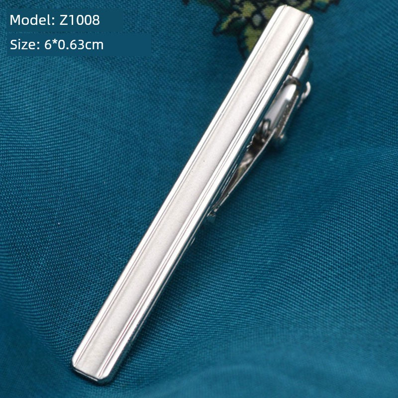Tie Clip Male Minimalist Silver Fashion Formal Wear All-Match Tie Clip Sub Neckline Clip Laser Sculpture Laser Company Logo