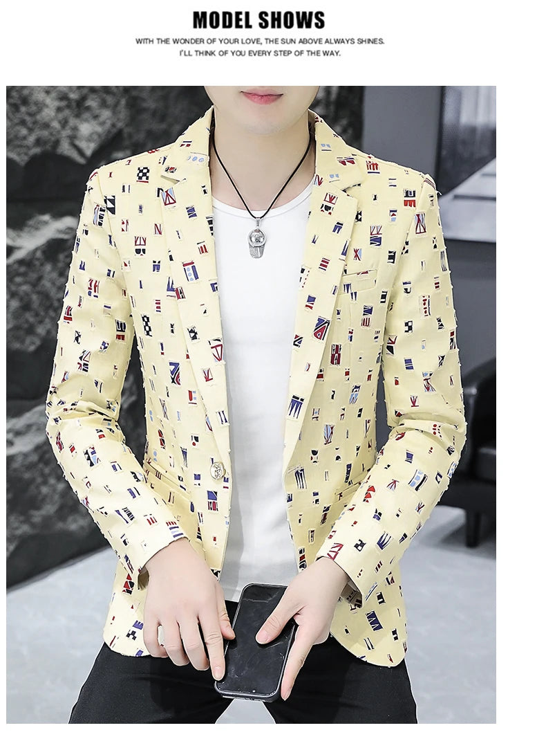 2024 Autumn Suit Men's Youth Slim Fashion Handsome Trend with Korean Version of A Small Suit Formal Single West Coat  M-4XL