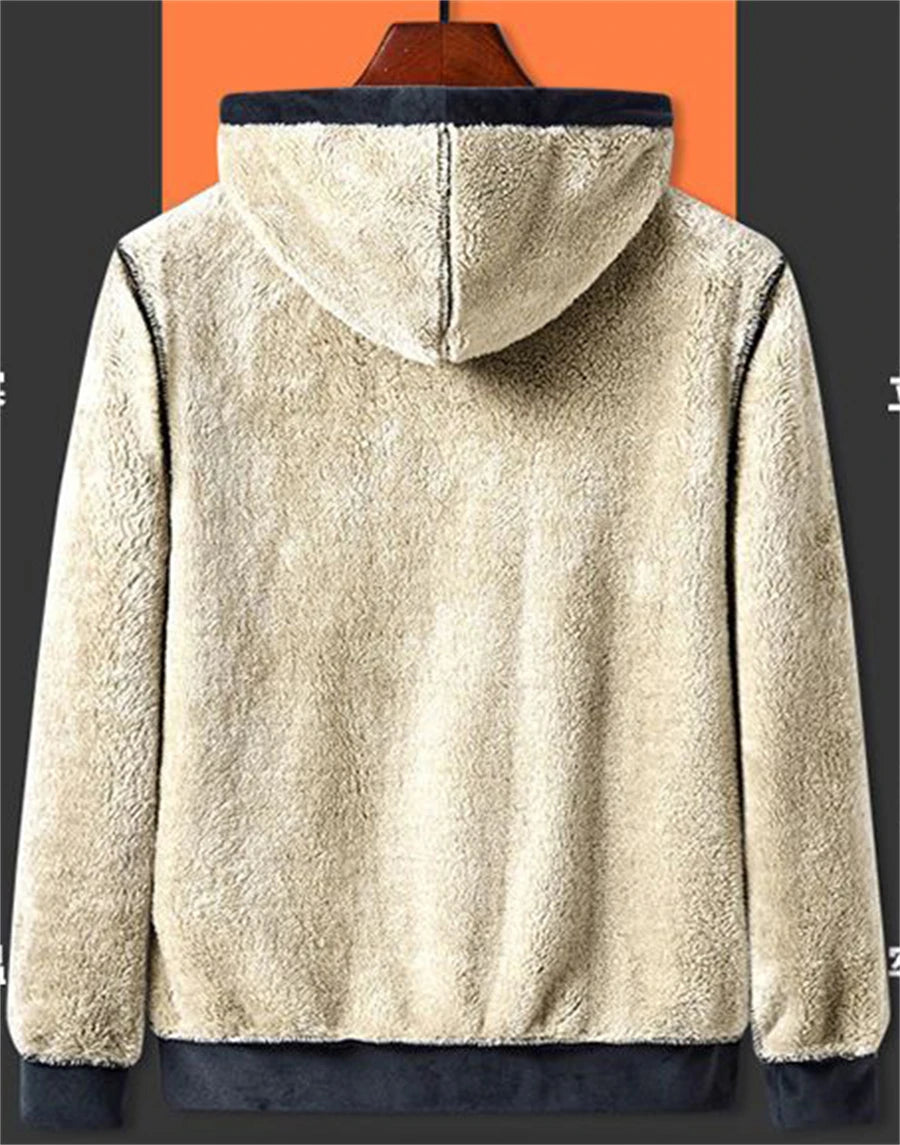 Winter Lambwool Lined 2 Pieces Sets Hooded Thicken Sweatshirt Tracksuit High Waist Harem Pant Suits Velvet Snow Wear Warm Outfit