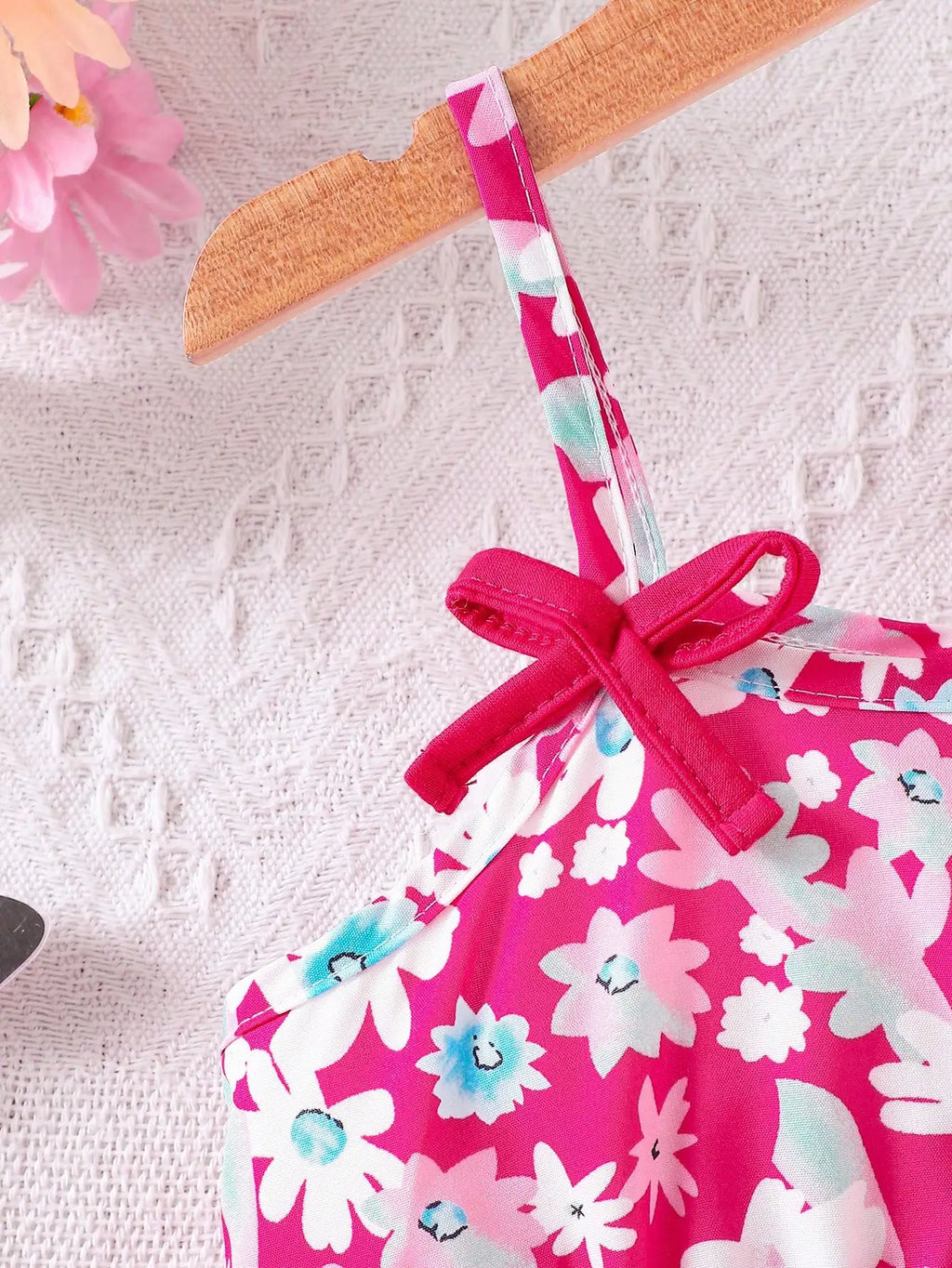 Summer Girl's Outfit Floral Sling Top + Shorts Set