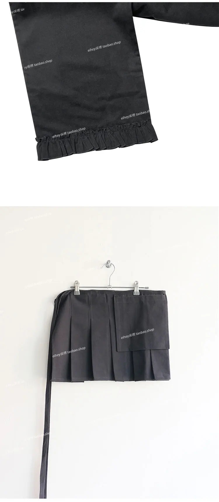 KUSAHIKI Retro Street Causal Irregular Two Piece Detachable Spicy Girl Skirt Pants