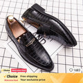 Men's Italian Crocodile Grain Dress Shoes – Plus Size Party & Wedding Slippers