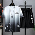 Summer Casual Set for men Suit Men's Thin Quick Drying Round Neck Short Sleeved T-shirt Youth Home Wear Sports Two-piece Set