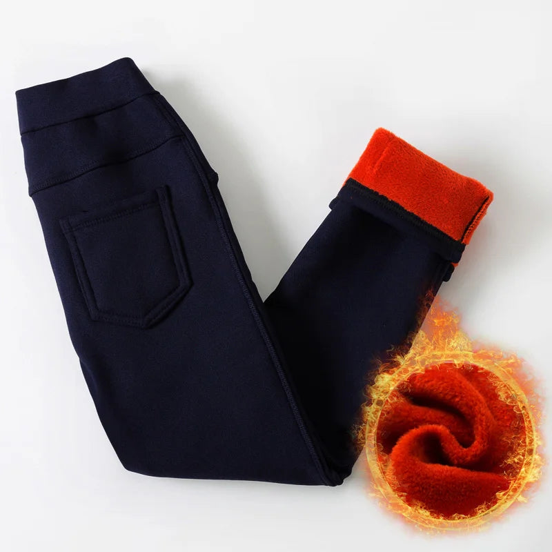 Winter Baby Girls Legging Plus Velvet Thickening Fleece Warm Leggings Pants for Girl Kids Winter Pants Trousers Children's Pants
