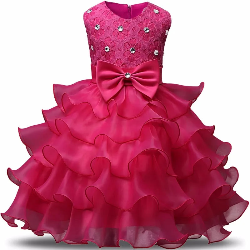 Flower Girl Dress For Wedding Baby Girl 2-8 Years Birthday Outfits Children's Girls First Communion Dresses Girl Kids Party Wear