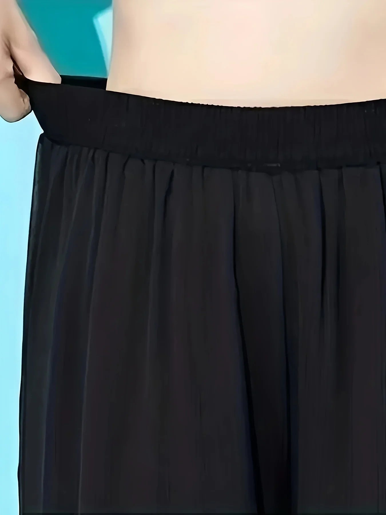 Thin chiffon wide leg pants for women in spring and summer, double layered drape, loose and slimming, cool long pants