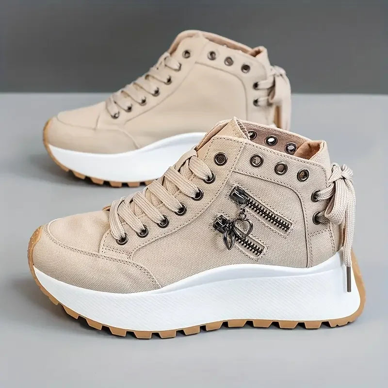 Designer Women Sneakers High Top Denim Canvas Shoes Female Girls Students Canvas Shoes for Women Lace Up Platform Sneakers