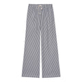 Combhasaki Women Y2K Aesthetic Wide-Leg Pants Stripe Drawstring High Elastic Waist Trousers Spring Fall Retro Sweatpants Bottoms